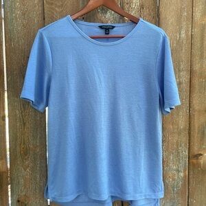 BANANA REPUBLIC Women’s Blue Short‎ Sleeve Viscose Flowy Shirt Medium